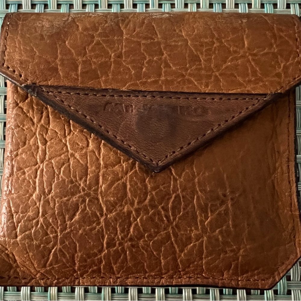 MR.JUNKO Vintage 100%Leather MiniEnvelopePouch-Excellent OnlyAge related